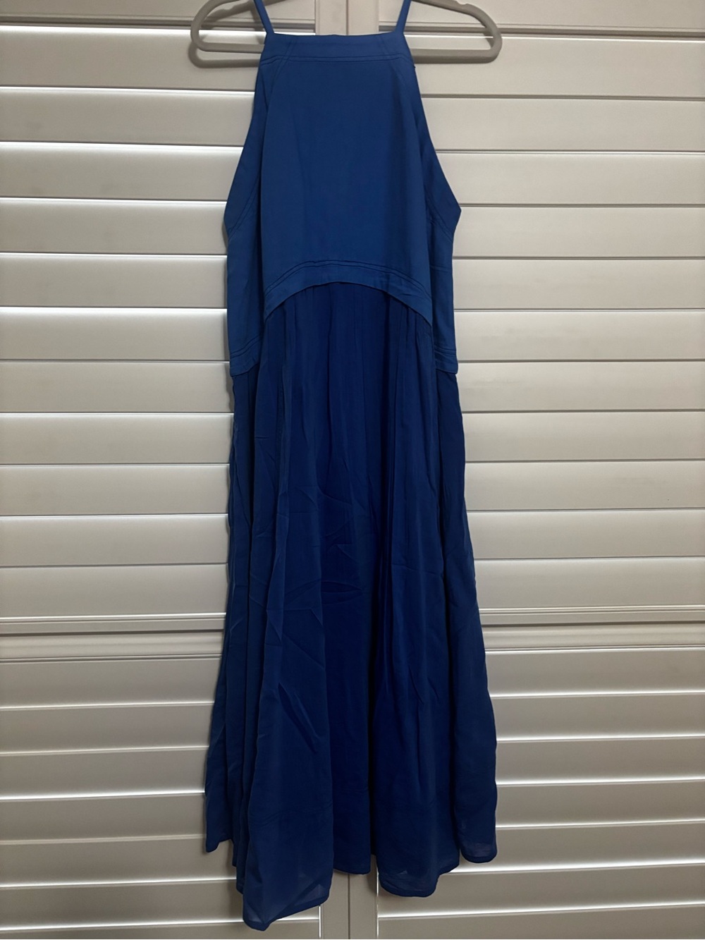 Anthropologie/Pilcro Blue Halter Maxi Dress - Elegant Flowing Silhouette